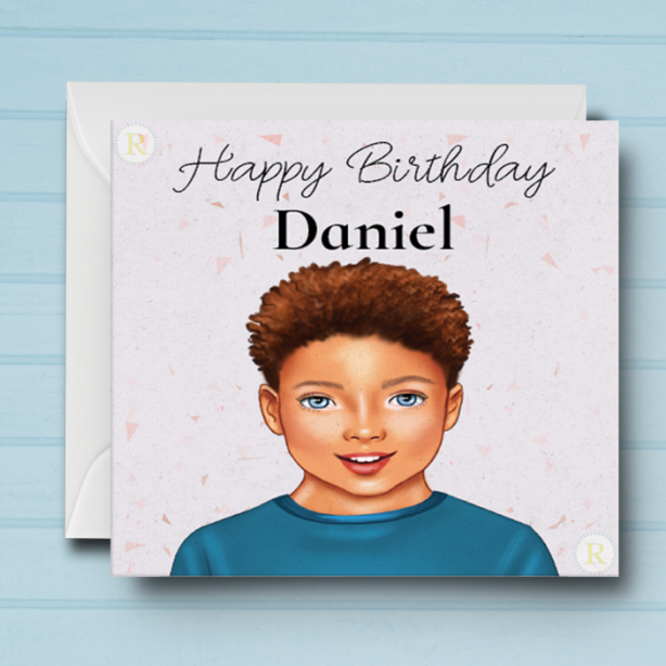Black Boy Birthday Card D
